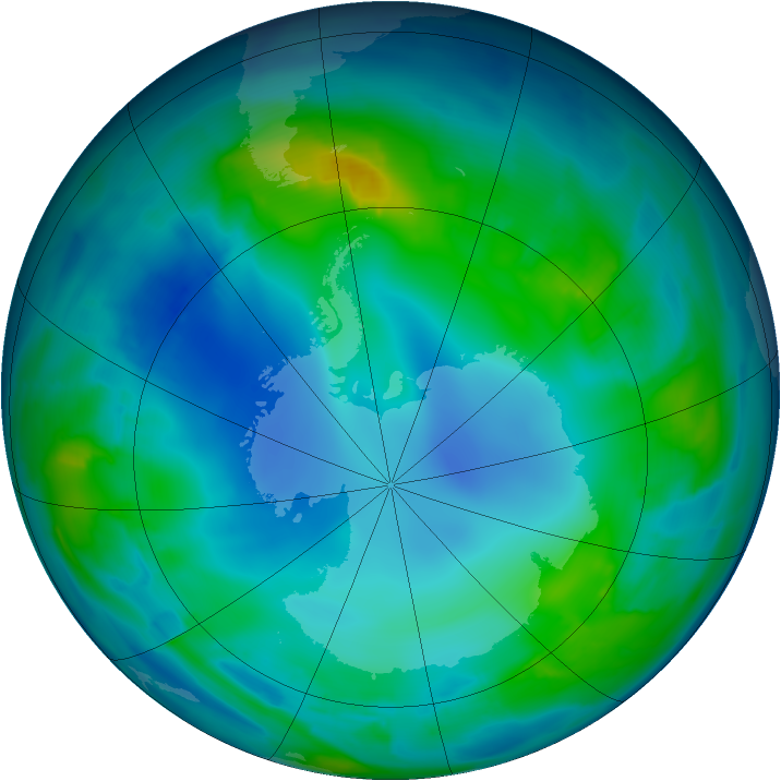 Antarctic ozone map for 13 May 2013